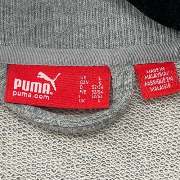 Puma Zip Up Long Sleeve Orange Gray Jacket Size Large - Picture 3 of 7